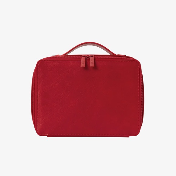 NWT Beis x The Lonely Ghost Faux Leather Vegan Cosmetic Case in Red - Picture 5 of 9